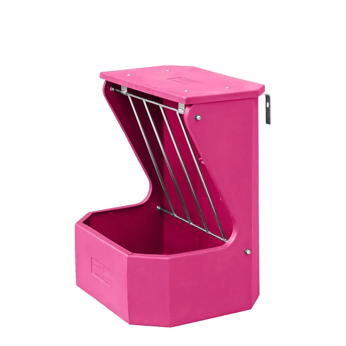 16178 - Livestock - Hayrack with Feed Bin and Lid - Pink - Austral Ag