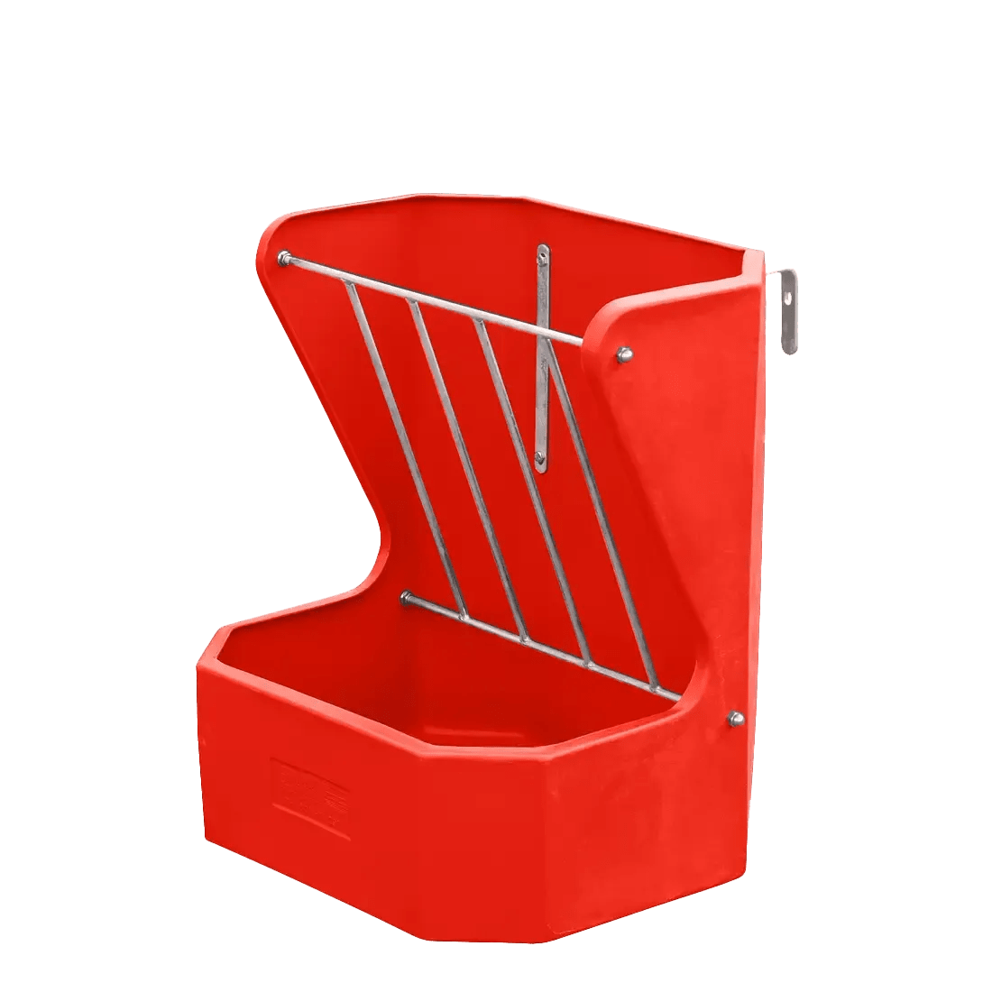 16177 - Livestock - Hayrack with Feed Bin no lid - Red - Austral Ag