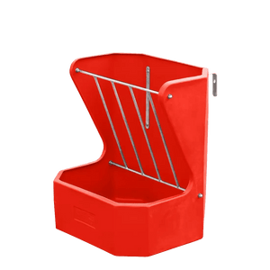 16177 - Livestock - Hayrack with Feed Bin no lid - Red - Austral Ag