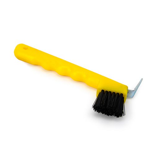 11479 - Animal Health - Hoof Pick with Brush - Yellow - Austral Ag
