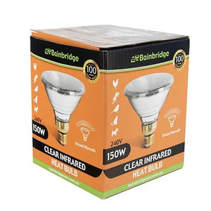 15453 - Animal Accessories - Infrared Heat Lamp Bulb 150W - Clear - 150 - Austral Ag