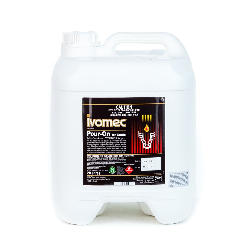 10180 - Animal Health - Ivomec Pour On for Cattle - 20L - Austral Ag