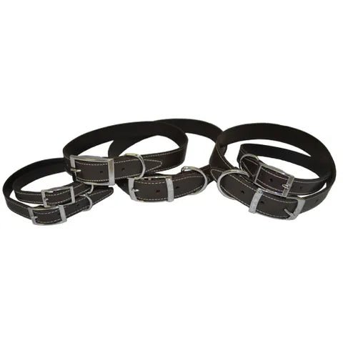 14249 - Animal Accessories - Leather Collar Traditional - Brown - 65cm - Austral Ag