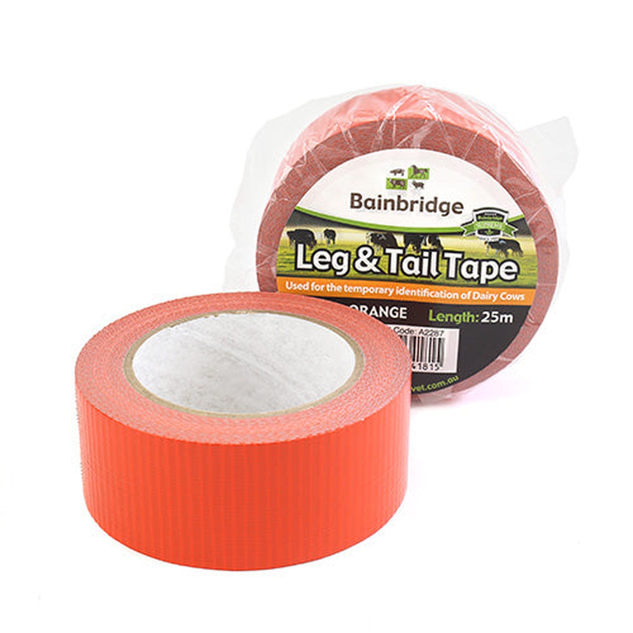 12800 - Livestock - Leg & Tail Tape - 25m - Orange - Austral Ag