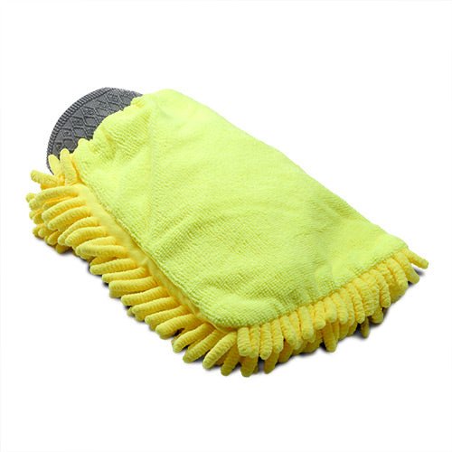 13222 - Hardware - Microfibre Grooming Mitt - Yellow - Austral Ag