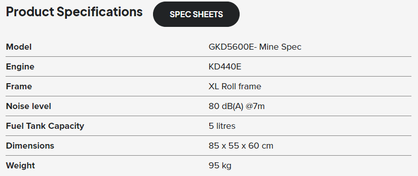 11827 - Power - Mine Spec Diesel 6KVA Generator - Austral Ag