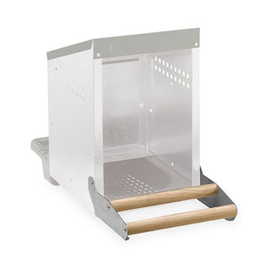 14633 - Animal Accessories - Nesting Box Metal & Plastic Inside Wooden Perch Single Hole - Austral Ag