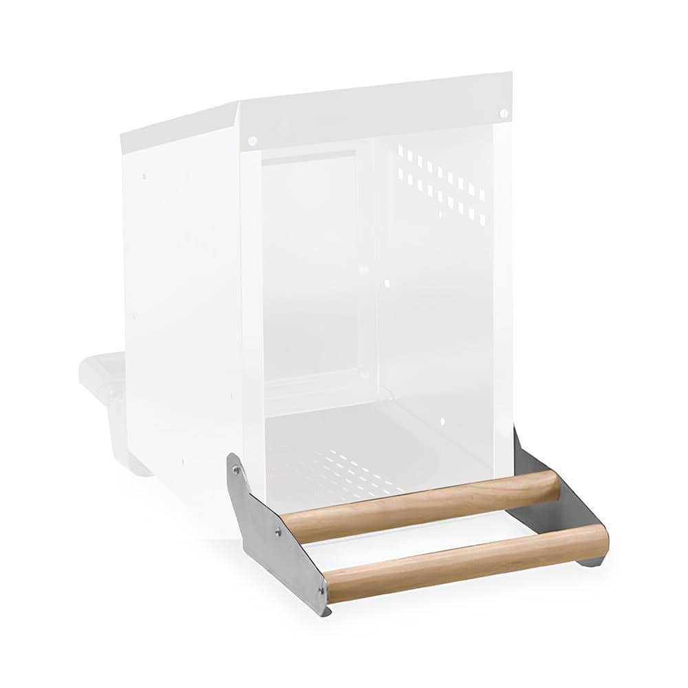 14633 - Animal Accessories - Nesting Box Metal & Plastic Inside Wooden Perch Single Hole - Austral Ag