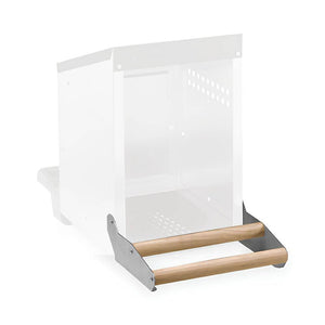 14633 - Animal Accessories - Nesting Box Metal & Plastic Inside Wooden Perch Single Hole - Austral Ag