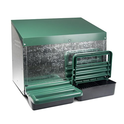14626 - Animal Accessories - Nesting Box Metal & Plastic Outside Double Hole - Austral Ag