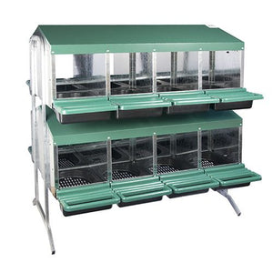 14649 - Animal Accessories - Nesting Box Metal Rollaway Battery Hole Double Row, Double Sided with Legs - 16 - Austral Ag