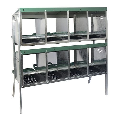 14646 - Animal Accessories - Nesting Box Metal Rollaway Battery Hole Double Row, Single Sided with Legs - 8 - Austral Ag