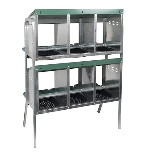 14645 - Animal Accessories - Nesting Box Metal Rollaway Battery Hole Double Row, Single Sided with Legs - 6 - Austral Ag