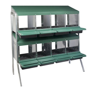 14646 - Animal Accessories - Nesting Box Metal Rollaway Battery Hole Double Row, Single Sided with Legs - 8 - Austral Ag