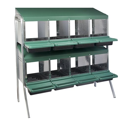 14646 - Animal Accessories - Nesting Box Metal Rollaway Battery Hole Double Row, Single Sided with Legs - 8 - Austral Ag