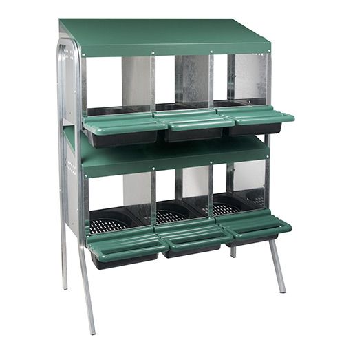 14645 - Animal Accessories - Nesting Box Metal Rollaway Battery Hole Double Row, Single Sided with Legs - 6 - Austral Ag