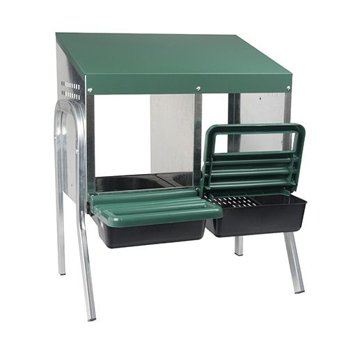 14641 - Animal Accessories - Nesting Box Metal Rollaway Battery Hole Single Row, Single Sided with Legs - 2 - Austral Ag