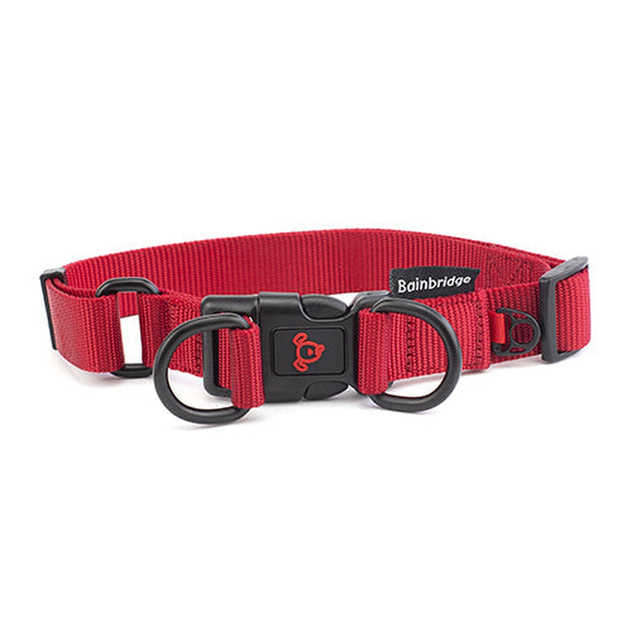 13985 - Animal Accessories - Nylon Double Ring Dog Collar Premium - Red - Medium - Austral Ag