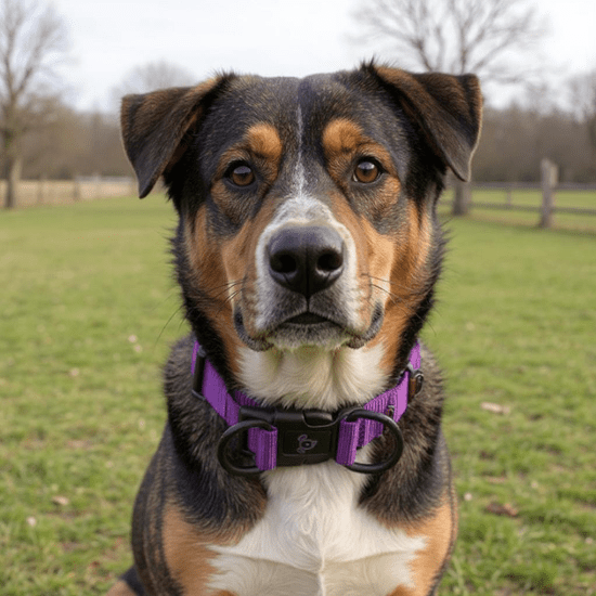 13985 - Animal Accessories - Nylon Double Ring Dog Collar Premium - Red - Medium - Austral Ag