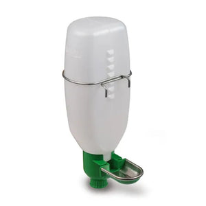 14829 - Animal Accessories - Plastic Bottle Cage Drinker with Metal Basin - 1L - Austral Ag