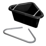 13694 - Animal Accessories - Plastic Corner Feed Tub with Bracket - Black - Austral Ag