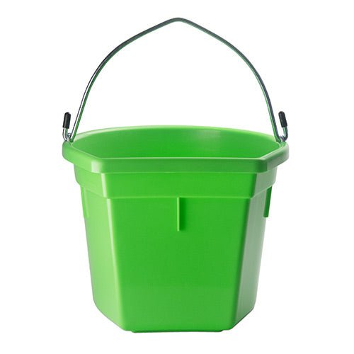 18568 - Animal Accessories - Plastic Flat Back Bucket with Metal Handle - Blue - 20 Litre - Austral Ag