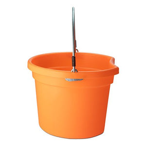 18564 - Animal Accessories - Plastic Flat Back Bucket with Metal Handle - Orange - 8 Litre - Austral Ag