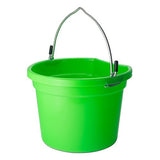 18563 - Animal Accessories - Plastic Flat Back Bucket with Metal Handle - Green - 8 Litre - Austral Ag