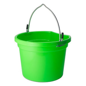 18563 - Animal Accessories - Plastic Flat Back Bucket with Metal Handle - Green - 8 Litre - Austral Ag