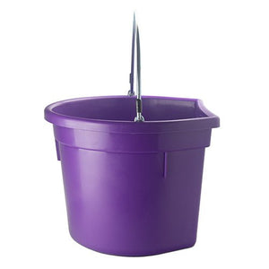 18571 - Animal Accessories - Plastic Flat Back Bucket with Metal Handle - Pink - 20 Litre - Austral Ag