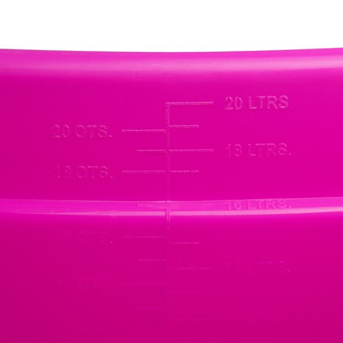 18571 - Animal Accessories - Plastic Flat Back Bucket with Metal Handle - Pink - 20 Litre - Austral Ag