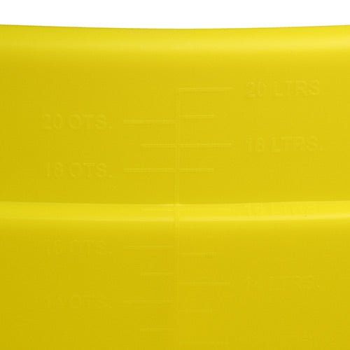 18573 - Animal Accessories - Plastic Flat Back Bucket with Metal Handle - Yellow - 20 Litre - Austral Ag