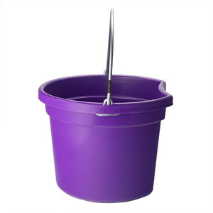 18566 - Animal Accessories - Plastic Flat Back Bucket with Metal Handle - Purple - 8 Litre - Austral Ag