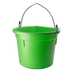 18568 - Animal Accessories - Plastic Flat Back Bucket with Metal Handle - Blue - 20 Litre - Austral Ag