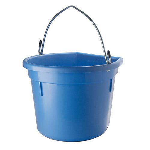 18567 - Animal Accessories - Plastic Flat Back Bucket with Metal Handle - Yellow - 8 Litre - Austral Ag