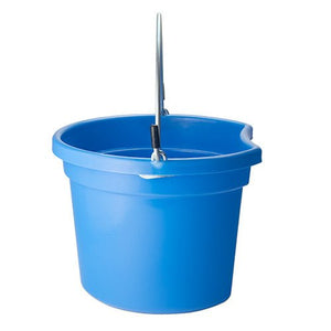 18562 - Animal Accessories - Plastic Flat Back Bucket with Metal Handle - Blue - 8 Litre - Austral Ag