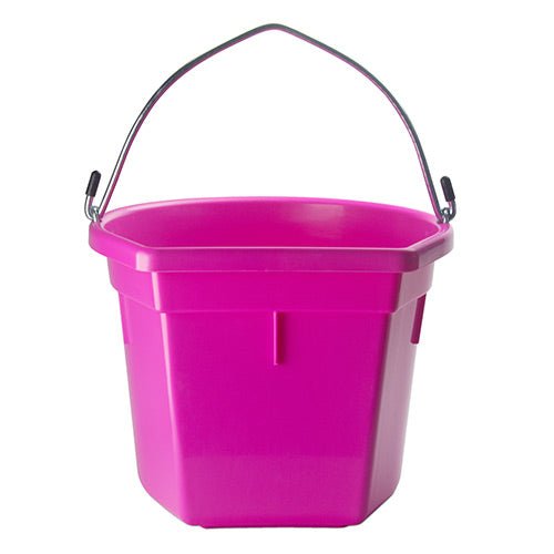 18571 - Animal Accessories - Plastic Flat Back Bucket with Metal Handle - Pink - 20 Litre - Austral Ag