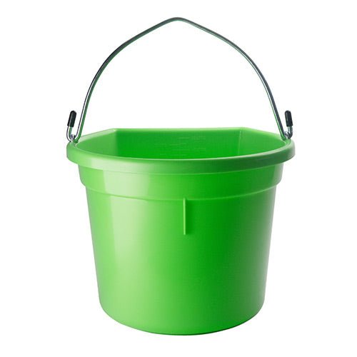 18569 - Animal Accessories - Plastic Flat Back Bucket with Metal Handle - Green - 20 Litre - Austral Ag