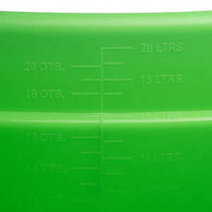 18569 - Animal Accessories - Plastic Flat Back Bucket with Metal Handle - Green - 20 Litre - Austral Ag