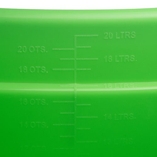 18569 - Animal Accessories - Plastic Flat Back Bucket with Metal Handle - Green - 20 Litre - Austral Ag