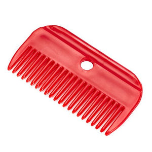 13237 - Animal Accessories - Plastic Mane Comb - Red - 9.5cm - Austral Ag