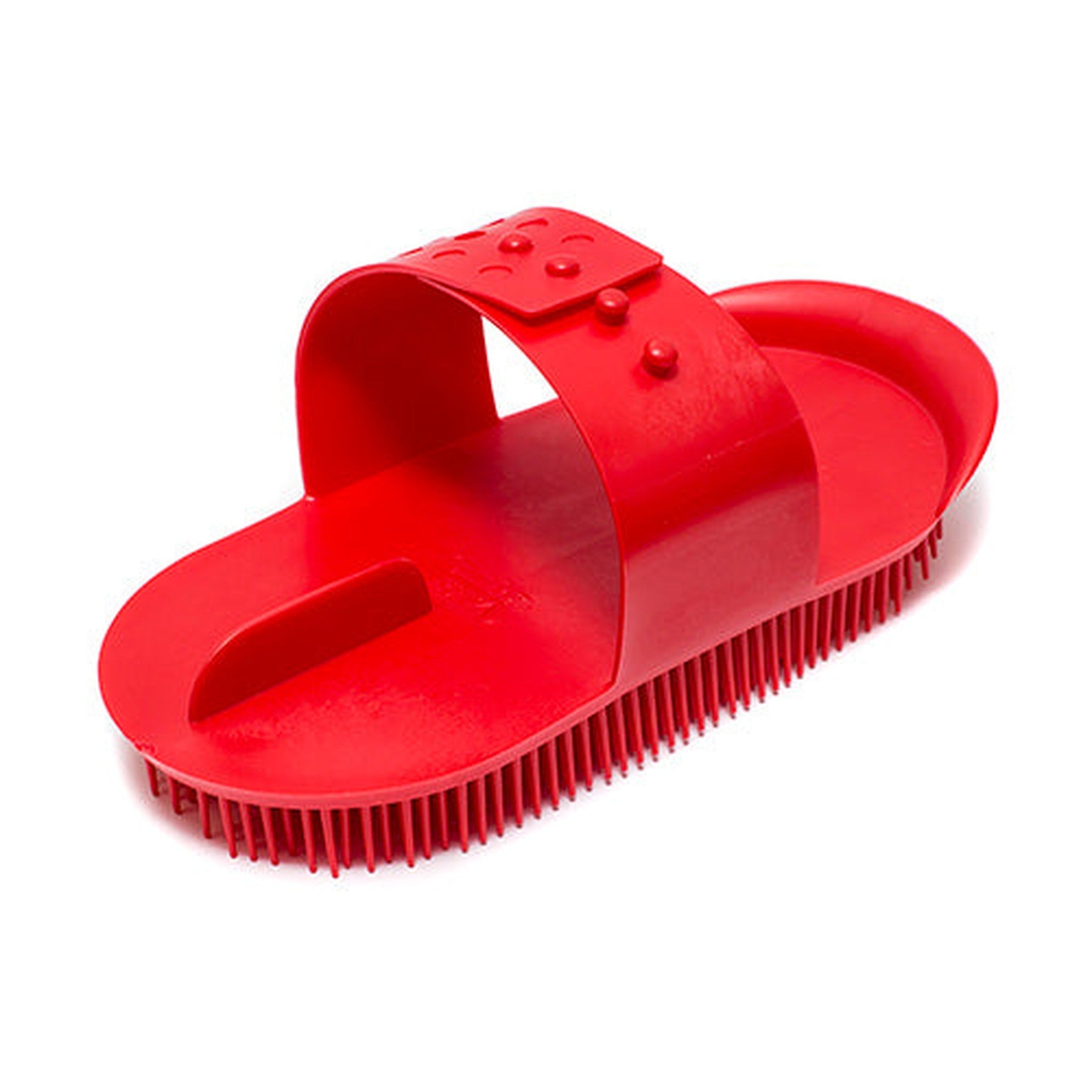 13186 - Animal Accessories - Plastic Massage Curry Comb - Red - Large - Austral Ag