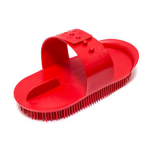 13186 - Animal Accessories - Plastic Massage Curry Comb - Red - Large - Austral Ag