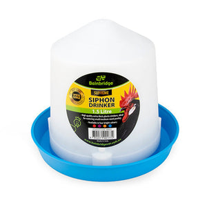 14449 - Animal Accessories - Poultry Drinker Siphon Straight - Blue - 1.5L - Austral Ag