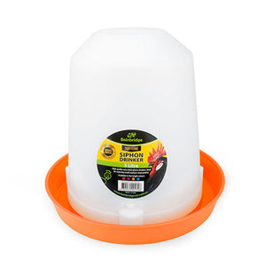 14458 - Animal Accessories - Poultry Drinker Siphon Straight - Orange - 5L - Austral Ag