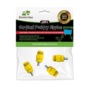 14481 - Animal Accessories - Poultry Dropper Nipple - 4pk - Austral Ag