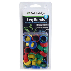 14615 - Livestock - Poultry Leg Rings Mixed Colours 24 Pk - 21mm - Austral Ag