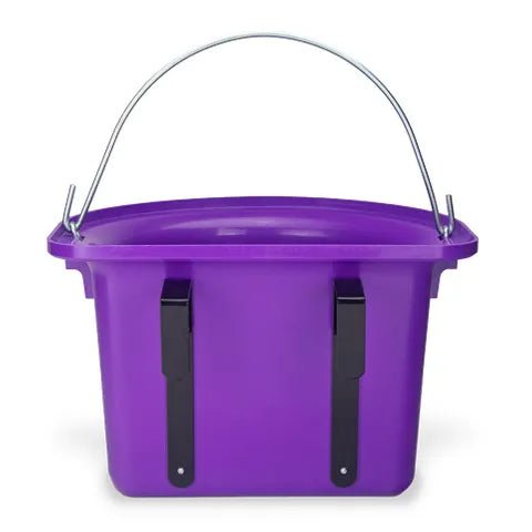 18592 - Animal Accessories - Rail Hanging Flat Back Bucket with Metal Handle - Purple - 12 Litre - Austral Ag