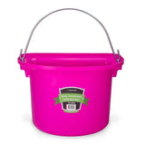 18591 - Animal Accessories - Rail Hanging Flat Back Bucket with Metal Handle - Pink - 12 Litre - Austral Ag