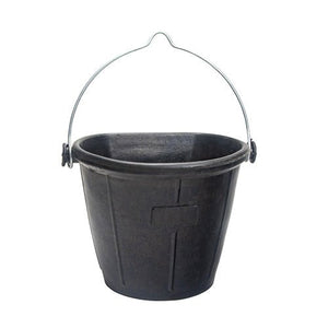 18561 - Animal Accessories - Recycled Rubber Flat Back Bucket - 18L - Austral Ag